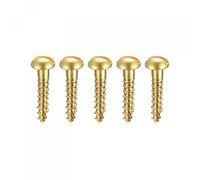 sourcing map Tornillos para madera M3 x 16 mm, cabeza redonda ranurada, latón, tornillo autorroscante, 50 piezas