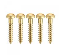 sourcing map Tornillos para madera M4 x 25 mm Cabeza redonda ranurada Tornillo autorroscante de latón 20 piezas
