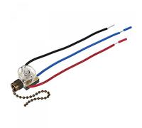 sourcing map Tracción Cadena Interruptor 3 Vías 3 Cables Reemplazo ZE-110 para Techo Ventilador Lámpara Luz Claro Bronce Paquete de 2