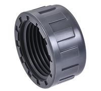 sourcing map Tubería Conexión Tapa PT1, PVC Redondo Hembra Rosca Manguera Conector, para Jardín y Exterior Agua Tuberías Extremo, Gris 6uds