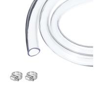 sourcing map Tubo de PVC transparente de 19 mm x 24 mm, tubo de PVC de plástico flexible de 25 pies, manguera de agua para tubos industriales, acuarios, bomba, diámetro exterior de 3/4 pulgadas de