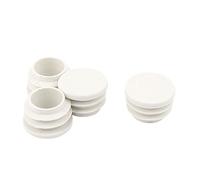 sourcing map Tubo Redondo de Insertar de plástico Blanco de diámetro de 25mm 4 pcs