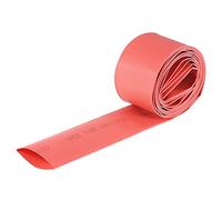 sourcing map Tubo Termorretráctil, Termoretractil 2m Longitud, Ancho Plano de 50mm, Relación 2:1, Tubo Termoretractil para Protección el Cable, Prevenir la Corrosión del Metal, Rojo