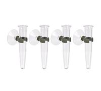 sourcing map Tubos de Agua de Plástico Transparentes con Ventosa Verde, Flor Contenedor de Agua, 110mm Tubo de Suministros Colgantes Florales para Arreglo Florale y Planta Hidropónica, 8Pcs