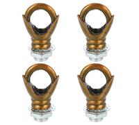 sourcing map Tuerca de ojo de 22 libras de carga máxima M10 con forma de anillo de rosca hembra con tubos de rosca, arandelas tuercas para lámpara colgante, candelabro, bronce dorado, paquete de 4