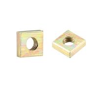 sourcing map Tuercas cuadradas, M3x5.5mmx2mm Kit surtido Métrico chapado en zinc amarillo 100 uds