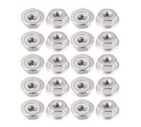 sourcing map Tuercas Hexagonales #6-32 De Brida Dentada, Acero Inoxidable 304, 20 Pcs