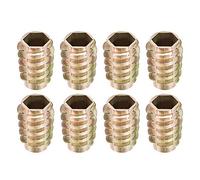 sourcing map Tuercas hexagonales a Nivel de Inserción de roscado de aleación de zinc M10 de roscas internas 24mm longitud 8pcs