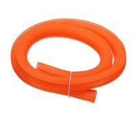 sourcing map UL94-V2 - Funda trenzada de alambre de manga dividida de 1-1/8 pulgadas, 5 pies, color naranja, funda de PET ignífuga para gestión de cables automotriz y hogar