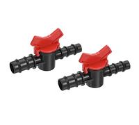 sourcing map Válvula de bola 20 mm x 16 mm Conector de púa Interruptor de apagado de plástico para riego Tubo de goteo 2 unidades
