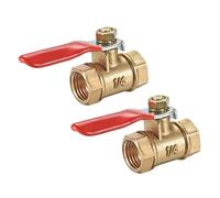 sourcing map Válvula de bola de Aire de latón del interruptor de desconexión de 1/4" NPT Acoplador del tubo hembra a hembra 2uds