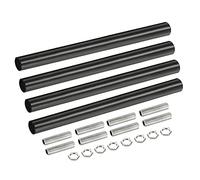 sourcing map Varilla de Extensión Roscada,Tubo de Lámpara de 5,91" con Conector, Piezas de Luminaria para Lámpara Colgante, Iluminación de La Isla, Tallos de Candelabros, 4 Kit Negro