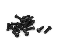sourcing map X 1/4"-28 UNF 3/4" hexagonal de acero de aleación de tornillo de máquina de cabeza de botón negro 20 pcs