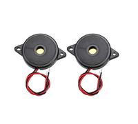 sourcing map Zumbador Electrónico Alarma 85dB Sonido Pasivo, CC 3-24 V 2 Cables Negro 2 Piezas