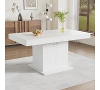 Soweiz Mesa de Comedor Extensible Multifuncional - 140/180 x 80 x 76 cm, Con Espacio de Almacenamiento, Rectangular, Mesa de Café de Ocio Que Ahorra Espacio
