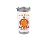 Soy The Mom Turkey Family Matching Thanksgiving Vaso térmico de acero inoxidable de doble pared