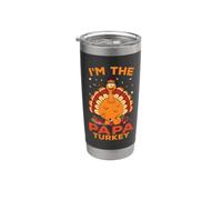 Soy The Papa Turkey Family Matching Thanksgiving Vaso térmico de acero inoxidable de doble pared