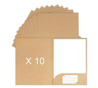 SOYIRI 10 Piezas Carpetas Carton, Carpetas de Papel Kraft A4, Subcarpetas Cartulina para Escuela Hogar Oficina(Marrón)