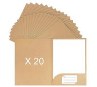SOYIRI 20 Piezas Carpetas Carton, Carpetas de Papel Kraft A4, Subcarpetas Cartulina para Escuela Hogar Oficina(Marrón)