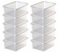 SP Berner - Caja Almacenaje Plastico con Tapa (Transparente, Pack de 10, 6, Litros)