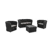 SP Berner - Conjunto de Jardin NOVA Confort Gris Antracita para Terraza, Balcón o Jardín - Sofá, Sillones y Mesa de Resina