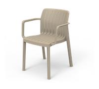 SP-Berner pack de 4 Sillas LEA - Silla de Exterior Versátil, Apilable y Sostenible para Jardín, Terraza o Piscina - Diseño Ergonómico y Gran Durabilidad Beige
