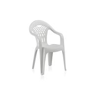 SP-Berner Pack de 6 Sillas Cancún - Apilables, Resistentes para Exterior, Fácil Limpieza, Fabricadas en España con Material Reciclado - Color Blanco/Verde/Wengué White
