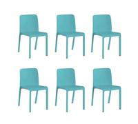 SP Berner - Pack de 6 Sillas Grana - Apilables, Ergonómicas y Resistentes - Uso Interior y Exterior - Fabricadas en España con Plástico Reciclado - Azul