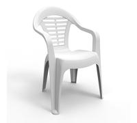 Sp-Berner Pack de 6 Sillas Menorca - Silla de Exterior en Color Negro o Blanco - Uso para Jardín, Terraza y Patio - Fabricación Española White