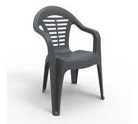 Sp-Berner Pack de 6 Sillas Menorca - Silla de Exterior en Color Negro o Blanco - Uso para Jardín, Terraza y Patio - Fabricación Española Black