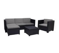 SP Berner - Set Muebles de Salon Exterior - Conjunto Muebles Jardin Exterior 5 Plazas - Modelo Manhattan | Fabricado en España con Materiales Reciclados - Color Grafito