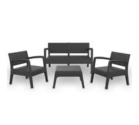 SP Berner Set VALENCIA Muebles de Jardín Exterior 4 Plazas | Fabricado en España con Materiales Reciclados - Grafito Graphite
