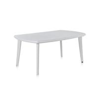 SP Berner Shaf - Atlantic | Muebles Jardin Exterior - Mesa Comedor Extensible Exterior | Mesa Extensible Jardin hasta 225 cm | Fabricado en España con Materiales Reciclados - Color Blanco