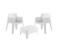 SP Berner - Shaf Costa - Set de Muebles de Exterior 2 Plazas Blanco White