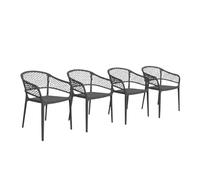 SP Berner SHAF - Pack 4 Sillas de Jardín y Catering Apilables - Exterior Terraza y Hostelería - Plástico Reciclado Resistente UV - Fabricadas en España - Modelo Saona (Antracita)