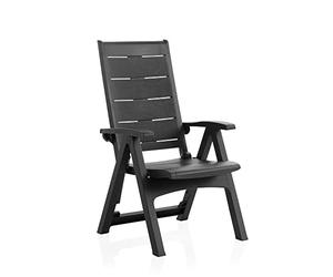 SP Berner Shaf - Sillon Jardin Legno | Sillon Exterior Multiposición en Color Antracita | Fabricado en España con Materiales Reciclados