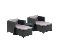 SP Berner Shaf - Sira | Set Muebles de Salon Exterior - Conjunto Muebles Jardin Exterior 4 Plazas | Fabricado en España con Materiales Reciclados - Color Grafito
