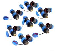 SP21 IP68 Conector de enchufe de aviación impermeable para uso en exteriores en iluminación LED, paneles solares, equipos de comunicaciones y cableado de maquinaria industrial (7 pines)