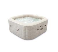 Intex 28446 Purespa Chevron Deluxe 4p 175x175x28 Cm Inflatable Hot Tub Beige 795 Liters