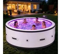 Spa Hinchable Redondo para 4-6 Personas, 150 Chorros y Control Digital