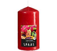 Spaas 0004800.006 Vela Pilar Cilindro 80, 65 Horas-Tropical Delight, Varios, Rojo Vivo, D 80 mm x H 150 mm, 550
