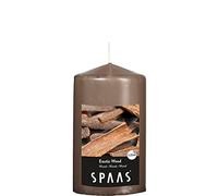 Spaas 12 Velas cilíndricas perfumadas de 60, 25 Horas, Madera exótica, Cera de parafina, marrón Topo, D 60 mm x H 100 mm