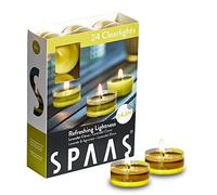 Spaas 24 Linternas aromáticas, Cera de parafina, Taza de plástico Amarillo otoñal, 38 mm de Profundidad x 19 mm de Altura