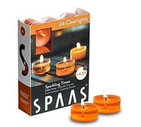 Spaas 24 luces perfumadas, velas de té en taza transparente, 4,5 horas, tiempos de brillo
