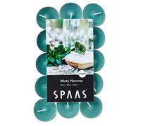 SPAAS 30 Velas de té perfumadas, ± 4,5 Horas - Minty Hammam, Verde Esmeralda