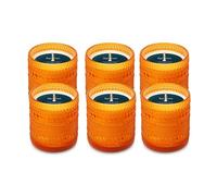 Spaas 6 velas sin perfume en cristal de Marrakech, alrededor de 55 h, naranja