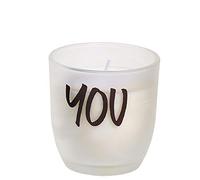 Spaas 6 Velas sin Perfume en Vidrio Esmerilado, ± 25 Horas, You, Color Blanco, Cera de parafina, Tú, D 73 mm x H 83 mm