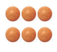 Spaas 6x Vela esférica rústica 80 mm 24 h, naranja