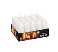 Spaas Bandeja de 20 velas de pilar sin perfume de 40/110 mm, 13 horas, color blanco