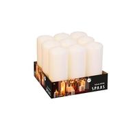 Spaas Bandeja de 9 velas sin perfume 60/150 mm, ± 45 horas, color marfil